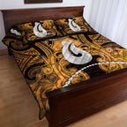 Maori Matariki Hei Matau Kowhai Quilt Bed Set Maori Kowhaiwhai Pattern Galaxy