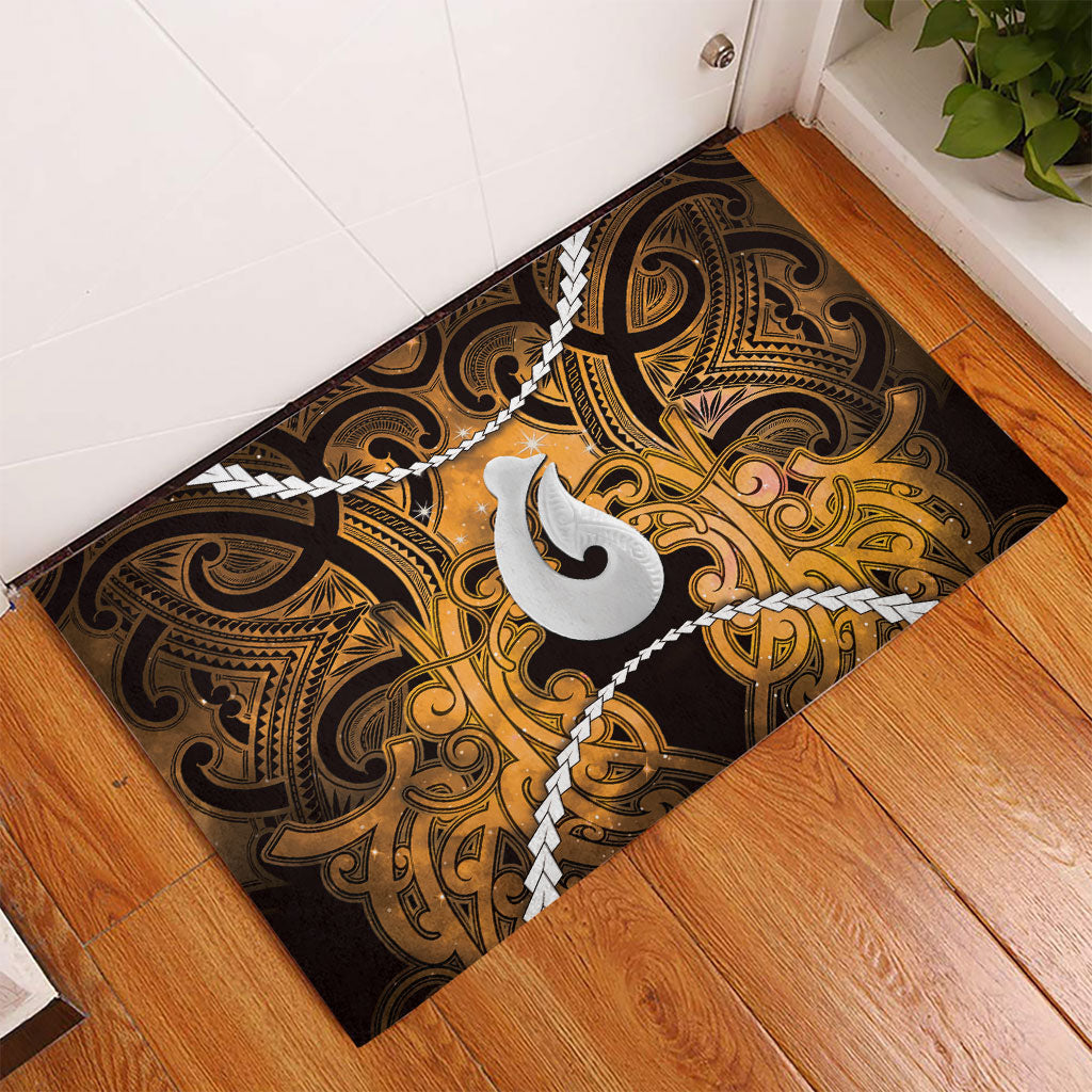 Maori Matariki Hei Matau Kowhai Rubber Doormat Maori Kowhaiwhai Pattern Galaxy