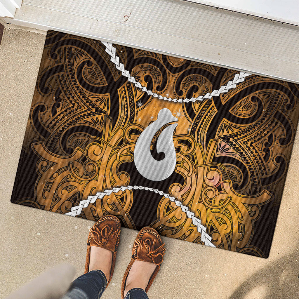 Maori Matariki Hei Matau Kowhai Rubber Doormat Maori Kowhaiwhai Pattern Galaxy