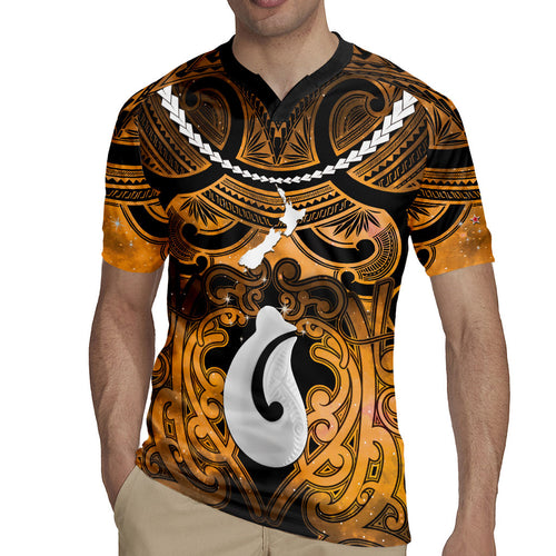 Personalised Maori Matariki Hei Matau Kowhai Rugby Jersey Maori Kowhaiwhai Pattern Galaxy