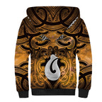 Personalised Maori Matariki Hei Matau Kowhai Sherpa Hoodie Maori Kowhaiwhai Pattern Galaxy