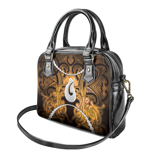 Maori Matariki Hei Matau Kowhai Shoulder Handbag Maori Kowhaiwhai Pattern Galaxy