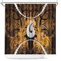 Maori Matariki Hei Matau Kowhai Shower Curtain Maori Kowhaiwhai Pattern Galaxy