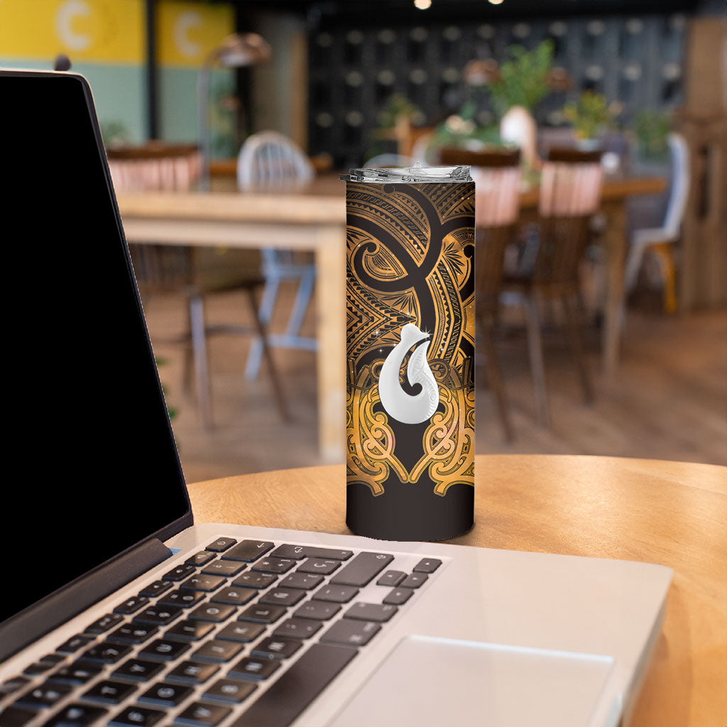 Personalised Maori Matariki Hei Matau Kowhai Skinny Tumbler Maori Kowhaiwhai Pattern Galaxy