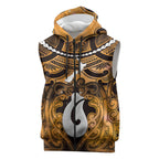 Personalised Maori Matariki Hei Matau Kowhai Sleeveless Zip Hoodie Maori Kowhaiwhai Pattern Galaxy
