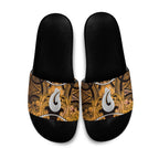Maori Matariki Hei Matau Kowhai Slide Sandals Maori Kowhaiwhai Pattern Galaxy
