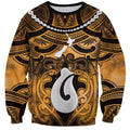 Personalised Maori Matariki Hei Matau Kowhai Sweatshirt Maori Kowhaiwhai Pattern Galaxy