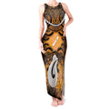 Personalised Maori Matariki Hei Matau Kowhai Tank Maxi Dress Maori Kowhaiwhai Pattern Galaxy