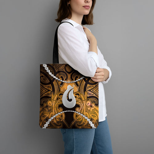 Maori Matariki Hei Matau Kowhai Tote Bag Maori Kowhaiwhai Pattern Galaxy