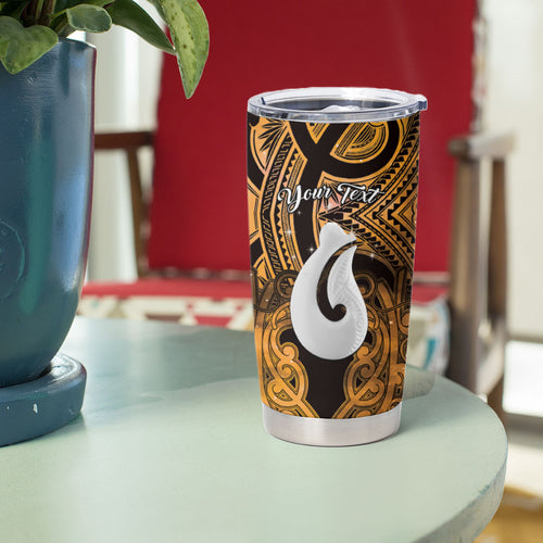 Personalised Maori Matariki Hei Matau Kowhai Tumbler Cup Maori Kowhaiwhai Pattern Galaxy