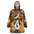Personalised Maori Matariki Hei Matau Kowhai Wearable Blanket Hoodie Maori Kowhaiwhai Pattern Galaxy