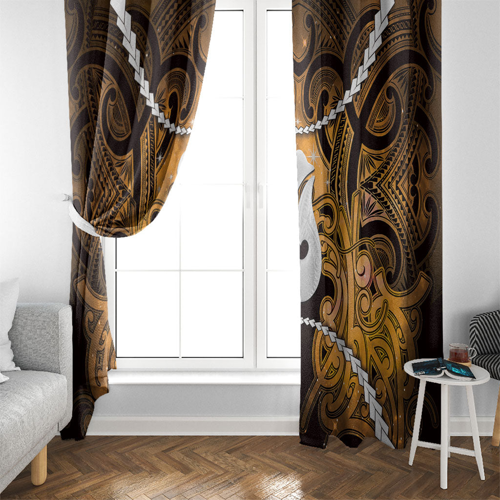 Maori Matariki Hei Matau Kowhai Window Curtain Maori Kowhaiwhai Pattern Galaxy