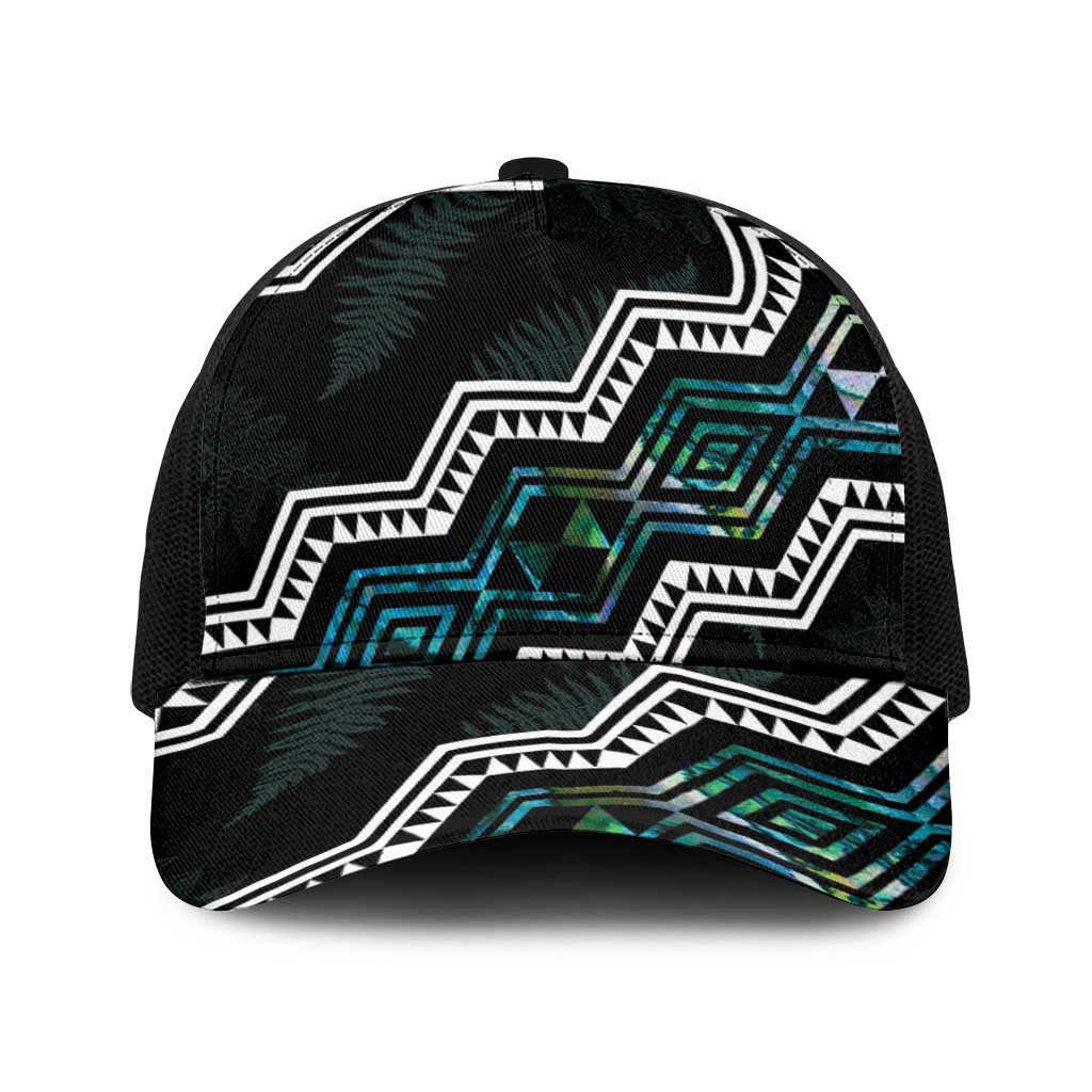 Taniko Aotearoa Mix Paua Shell Baseball Net Cap Niho Taniwha Turquoise Glitter - Aussie Hoodie