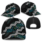 Taniko Aotearoa Mix Paua Shell Baseball Net Cap Niho Taniwha Turquoise Glitter - Aussie Hoodie