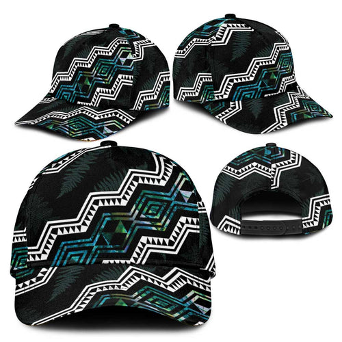 Taniko Aotearoa Mix Paua Shell Classic Cap Niho Taniwha Turquoise Glitter - Aussie Hoodie