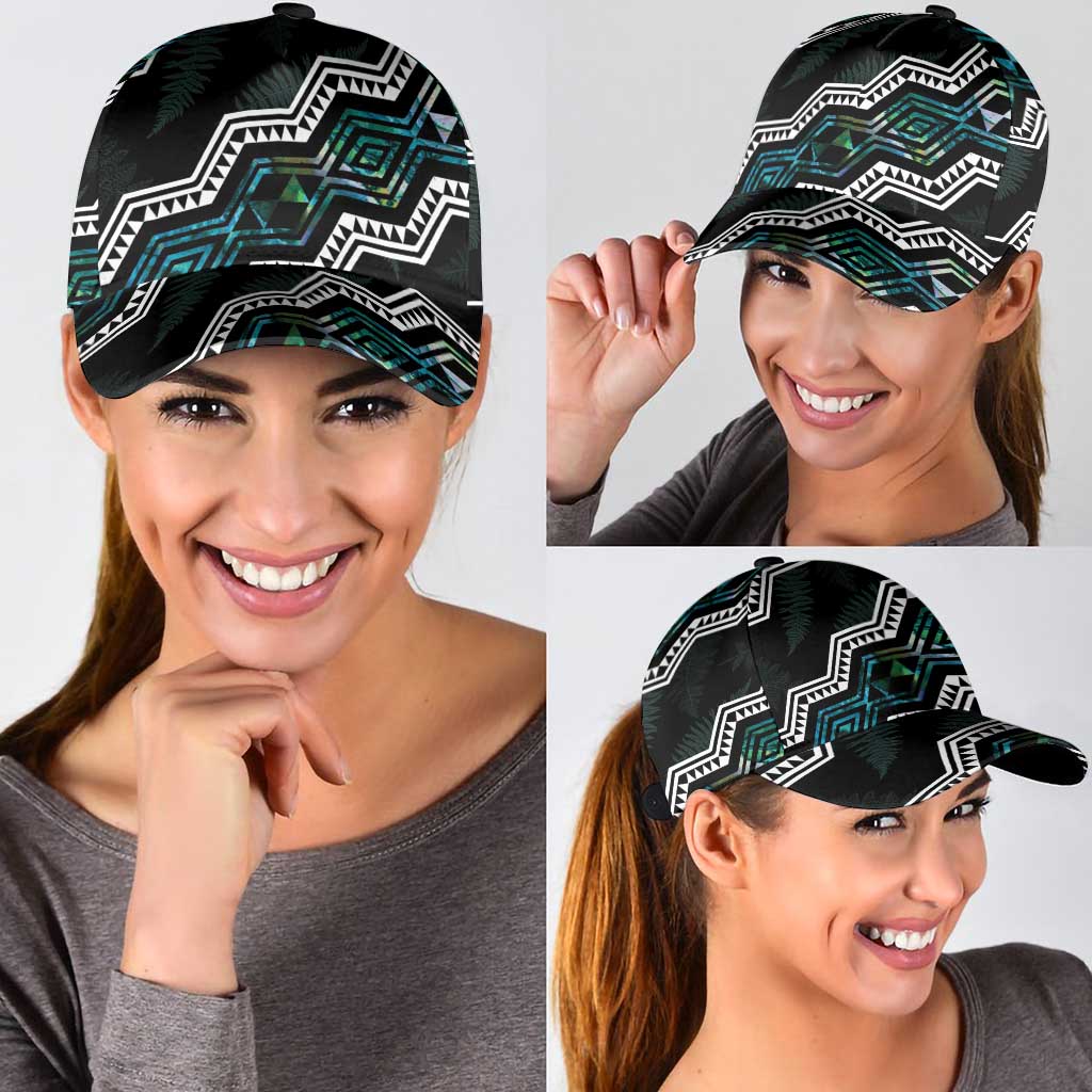 Taniko Aotearoa Mix Paua Shell Classic Cap Niho Taniwha Turquoise Glitter - Aussie Hoodie