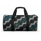 Taniko Aotearoa Mix Paua Shell Duffle Bag Niho Taniwha Turquoise Glitter