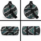 Taniko Aotearoa Mix Paua Shell Duffle Bag Niho Taniwha Turquoise Glitter