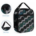 Taniko Aotearoa Mix Paua Shell Lunch Bag Niho Taniwha Turquoise Glitter