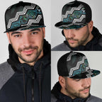 Taniko Aotearoa Mix Paua Shell Mesh Trucker Cap Niho Taniwha Turquoise Glitter - Aussie Hoodie