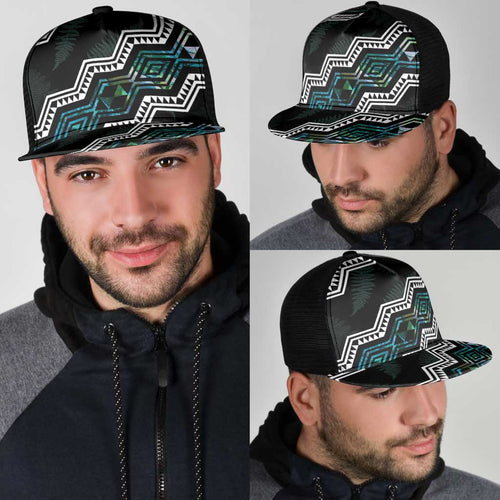 Taniko Aotearoa Mix Paua Shell Mesh Trucker Cap Niho Taniwha Turquoise Glitter - Aussie Hoodie