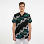 Personalised Taniko Aotearoa Mix Paua Shell Scrub Top Niho Taniwha Turquoise Glitter - Aussie Hoodie