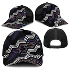 Taniko Aotearoa Mix Paua Shell Baseball Net Cap Niho Taniwha Lilac Glitter - Aussie Hoodie