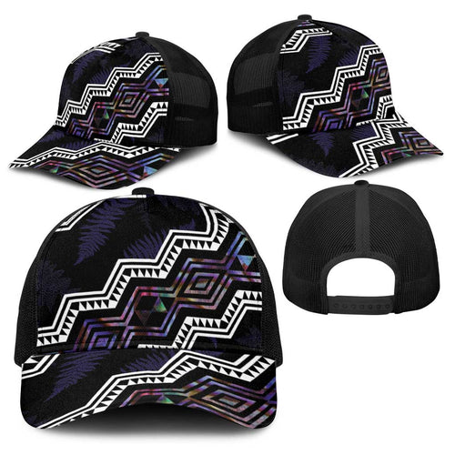 Taniko Aotearoa Mix Paua Shell Baseball Net Cap Niho Taniwha Lilac Glitter - Aussie Hoodie