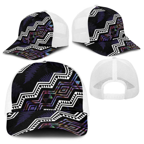 Taniko Aotearoa Mix Paua Shell Baseball Net Cap Niho Taniwha Lilac Glitter - Aussie Hoodie