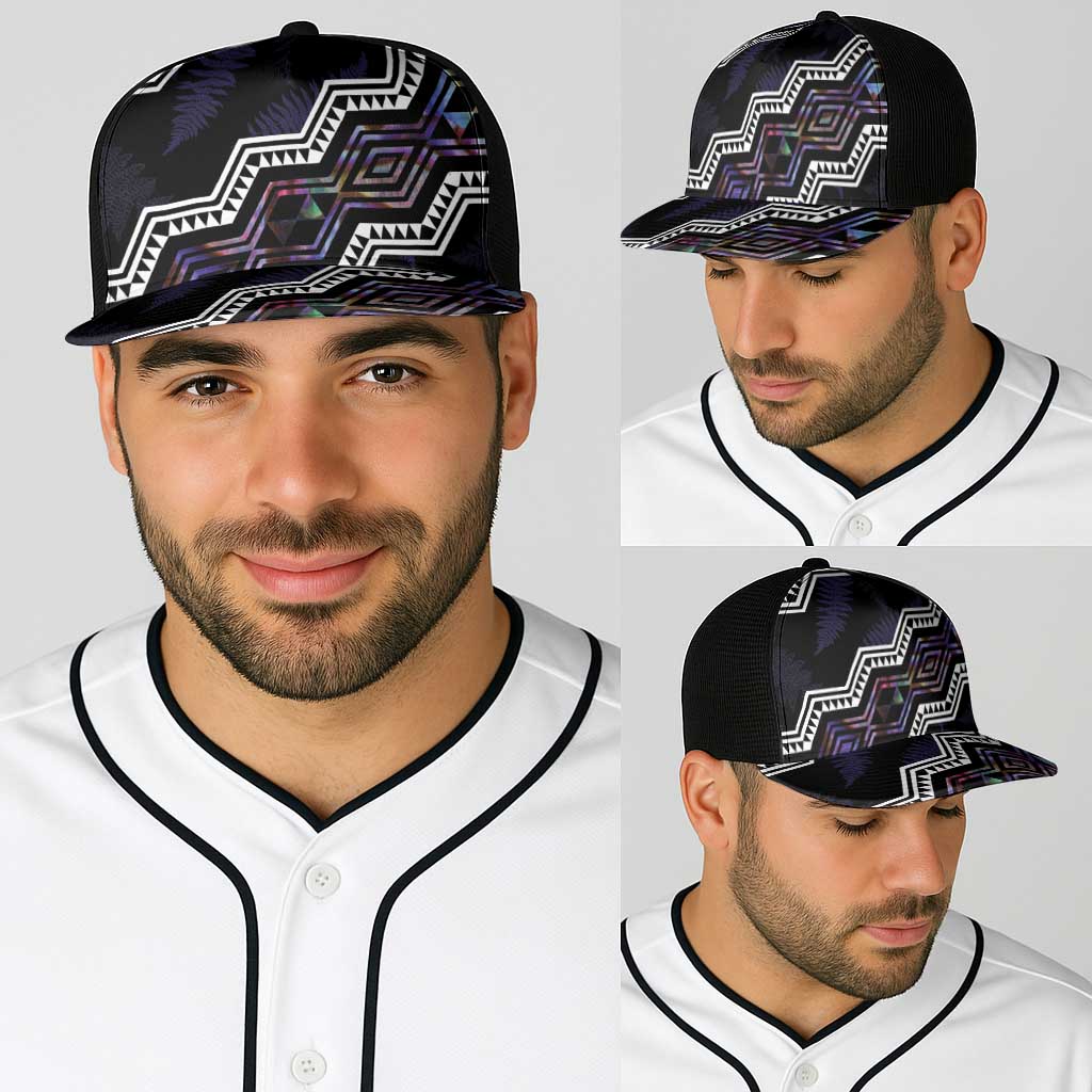 Taniko Aotearoa Mix Paua Shell Baseball Net Cap Niho Taniwha Lilac Glitter - Aussie Hoodie