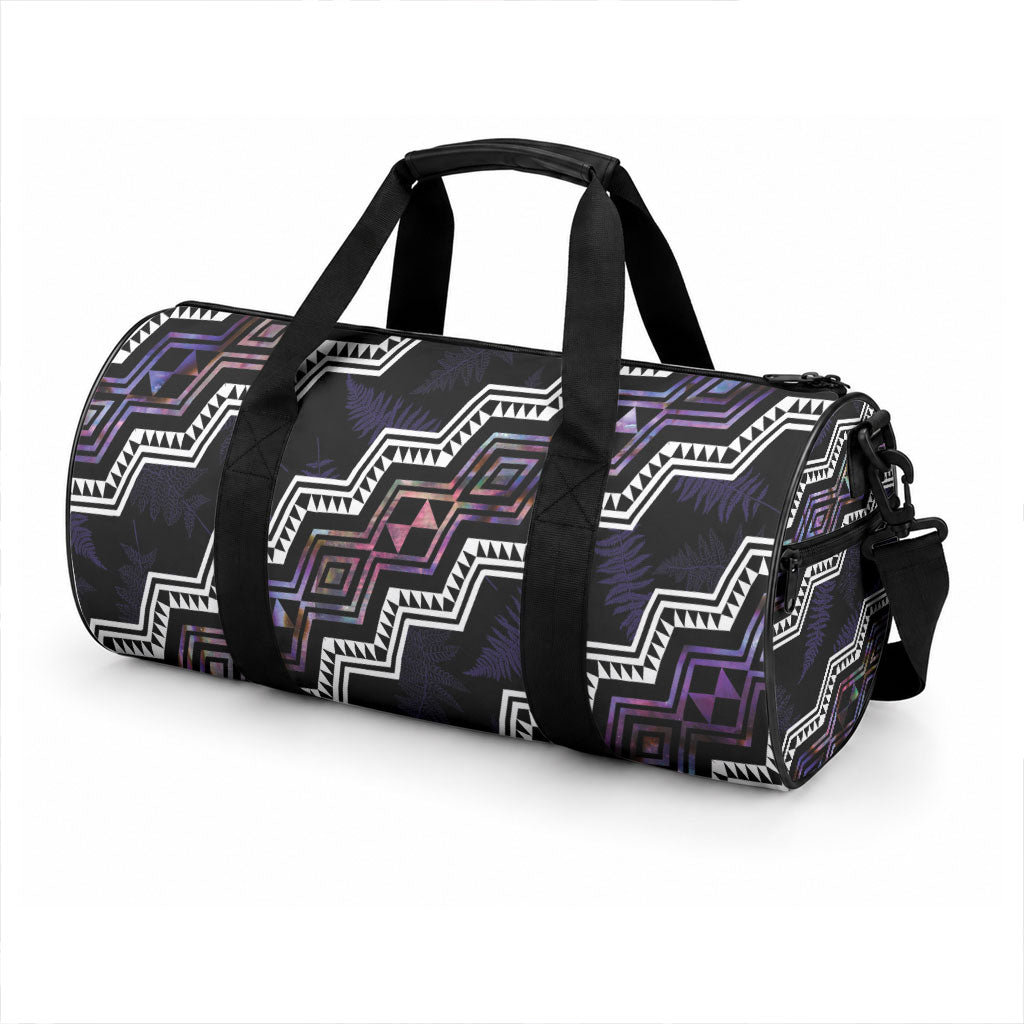 Taniko Aotearoa Mix Paua Shell Duffle Bag Niho Taniwha Lilac Glitter