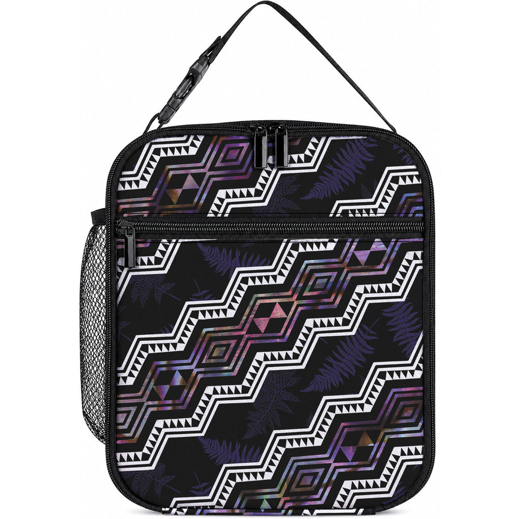 Taniko Aotearoa Mix Paua Shell Lunch Bag Niho Taniwha Lilac Glitter