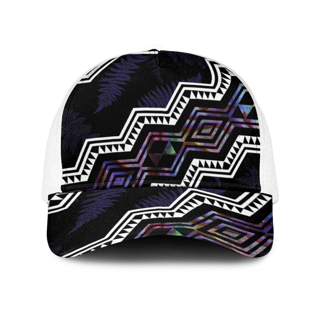 Taniko Aotearoa Mix Paua Shell Mesh Trucker Cap Niho Taniwha Lilac Glitter - Aussie Hoodie