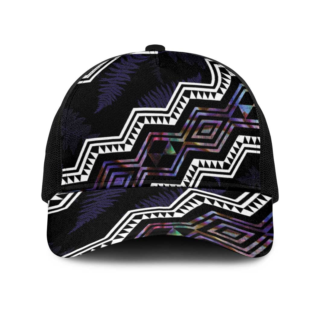 Taniko Aotearoa Mix Paua Shell Mesh Trucker Cap Niho Taniwha Lilac Glitter - Aussie Hoodie