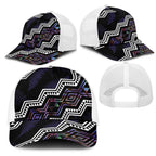 Taniko Aotearoa Mix Paua Shell Mesh Trucker Cap Niho Taniwha Lilac Glitter - Aussie Hoodie
