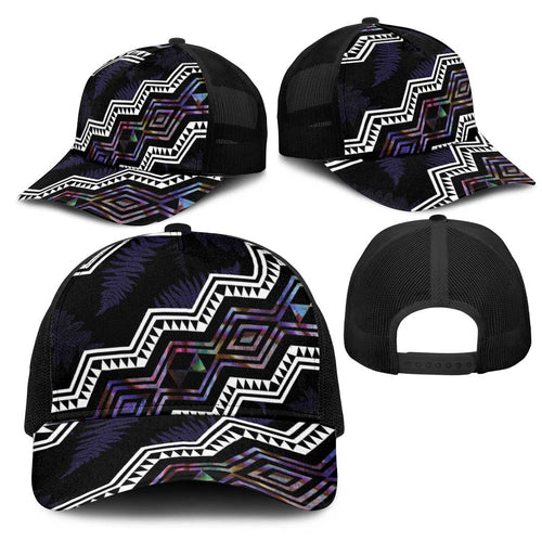 Taniko Aotearoa Mix Paua Shell Mesh Trucker Cap Niho Taniwha Lilac Glitter - Aussie Hoodie