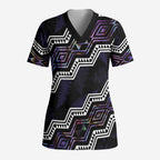 Personalised Taniko Aotearoa Mix Paua Shell Scrub Top Niho Taniwha Lilac Glitter - Aussie Hoodie