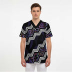Personalised Taniko Aotearoa Mix Paua Shell Scrub Top Niho Taniwha Lilac Glitter - Aussie Hoodie