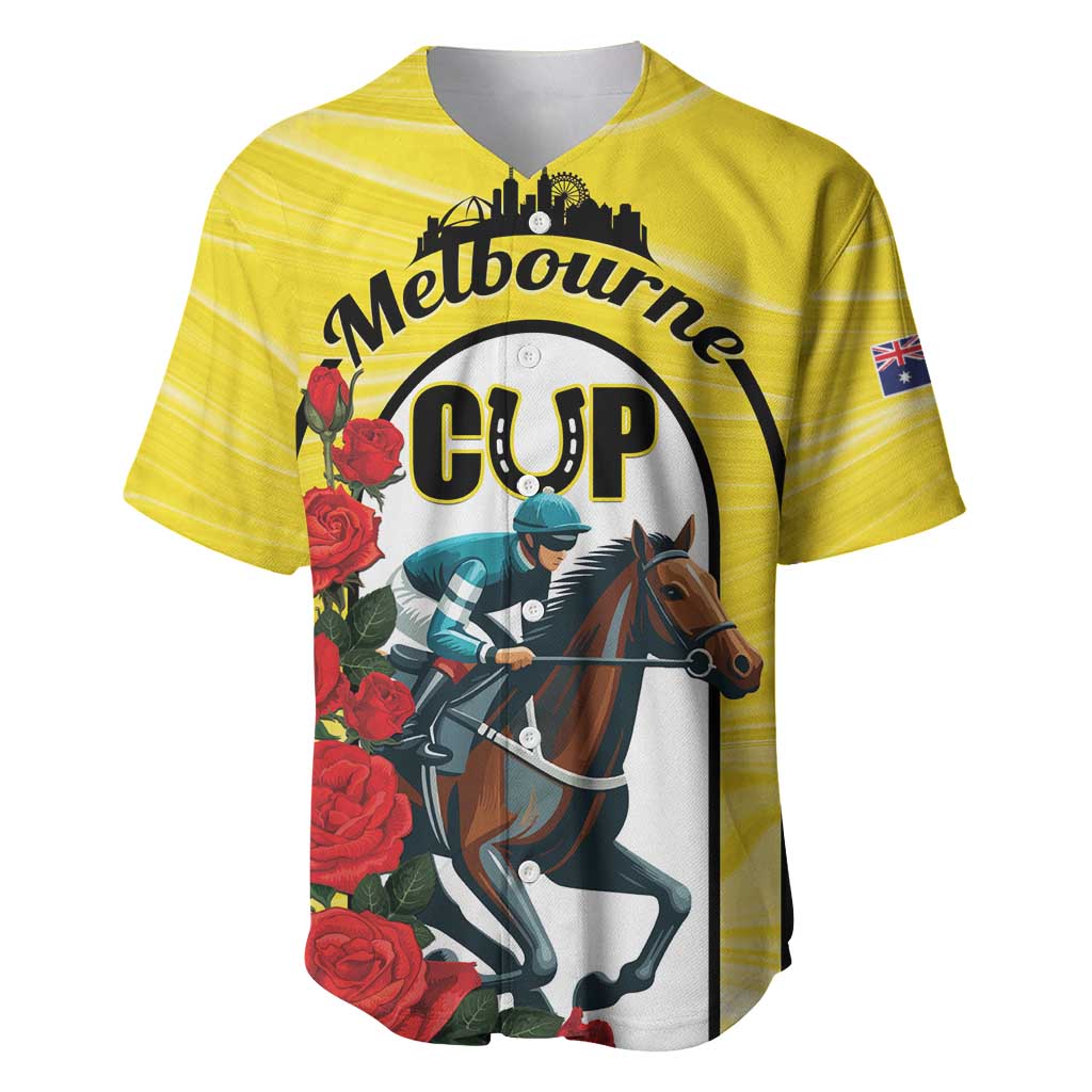 Personalised Melbourne Horse Racing Baseball Jersey The Race That Stops The Nation