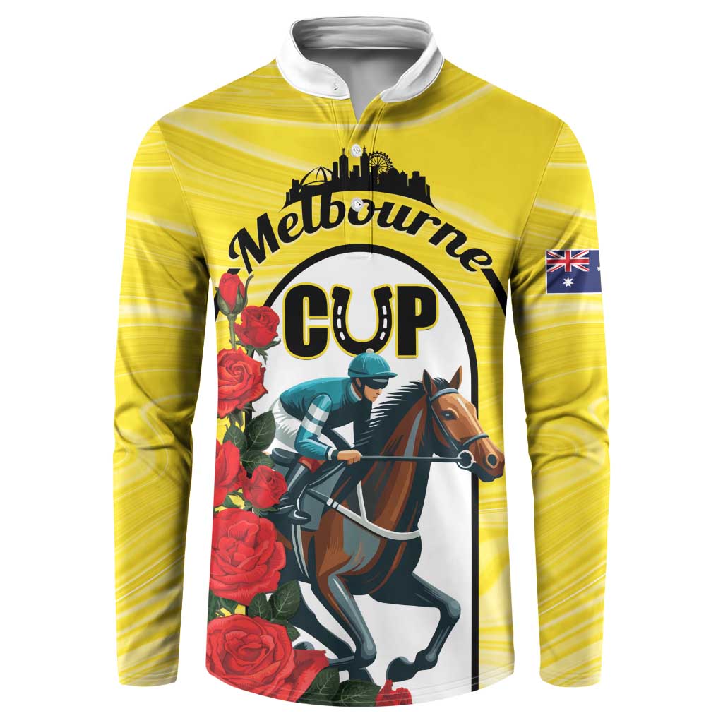 Personalised Melbourne Horse Racing Button Sweatshirt The Race That Stops The Nation
