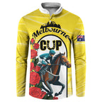 Personalised Melbourne Horse Racing Button Sweatshirt The Race That Stops The Nation