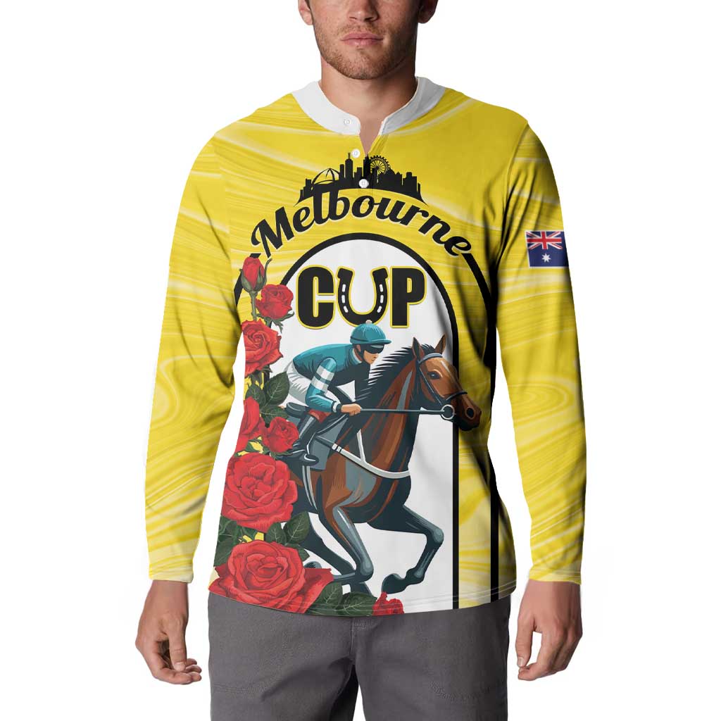 Personalised Melbourne Horse Racing Button Sweatshirt The Race That Stops The Nation