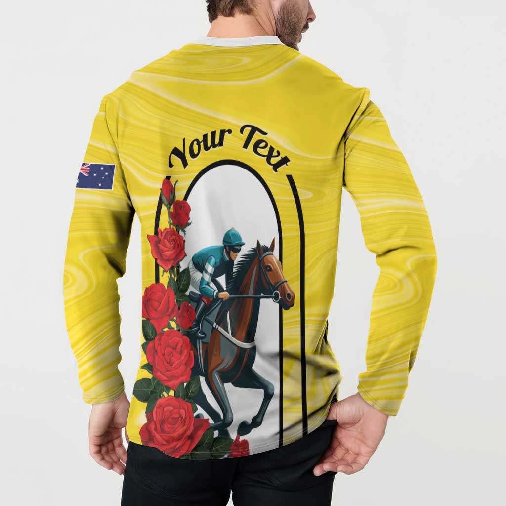 Personalised Melbourne Horse Racing Button Sweatshirt The Race That Stops The Nation