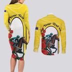 Personalised Melbourne Horse Racing Couples Matching Long Sleeve Bodycon Dress and Long Sleeve Button Shirt The Race That Stops The Nation