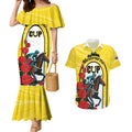 Personalised Melbourne Horse Racing Couples Matching Mermaid Dress and Hawaiian Shirt The Race That Stops The Nation