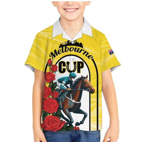Personalised Melbourne Horse Racing Family Matching Mermaid Dress and Hawaiian Shirt The Race That Stops The Nation