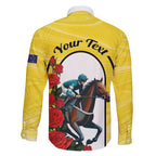 Personalised Melbourne Horse Racing Family Matching Off The Shoulder Long Sleeve Dress and Hawaiian Shirt The Race That Stops The Nation