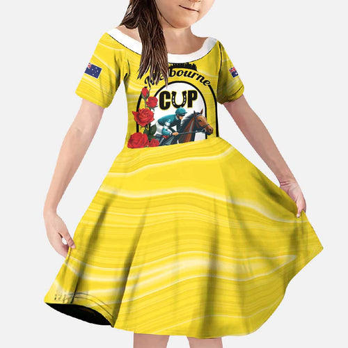 Personalised Melbourne Horse Racing Family Matching Off Shoulder Maxi Dress and Hawaiian Shirt The Race That Stops The Nation