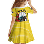 Personalised Melbourne Horse Racing Family Matching Off Shoulder Maxi Dress and Hawaiian Shirt The Race That Stops The Nation