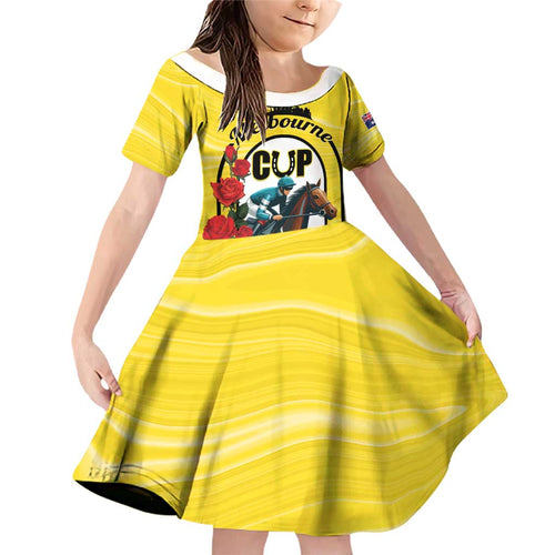 Personalised Melbourne Horse Racing Family Matching Off Shoulder Short Dress and Hawaiian Shirt The Race That Stops The Nation